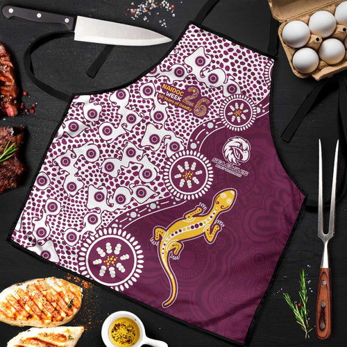 Manly Warringah Sea Eagles NAIDOC Week 2026 Apron Aboriginal Lizard Dot Painting - 50 Years of Deadly