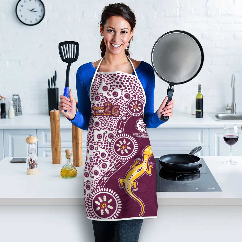 Manly Warringah Sea Eagles NAIDOC Week 2026 Apron Aboriginal Lizard Dot Painting - 50 Years of Deadly