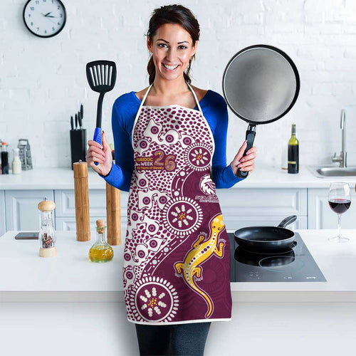 Manly Warringah Sea Eagles NAIDOC Week 2026 Apron Aboriginal Lizard Dot Painting - 50 Years of Deadly