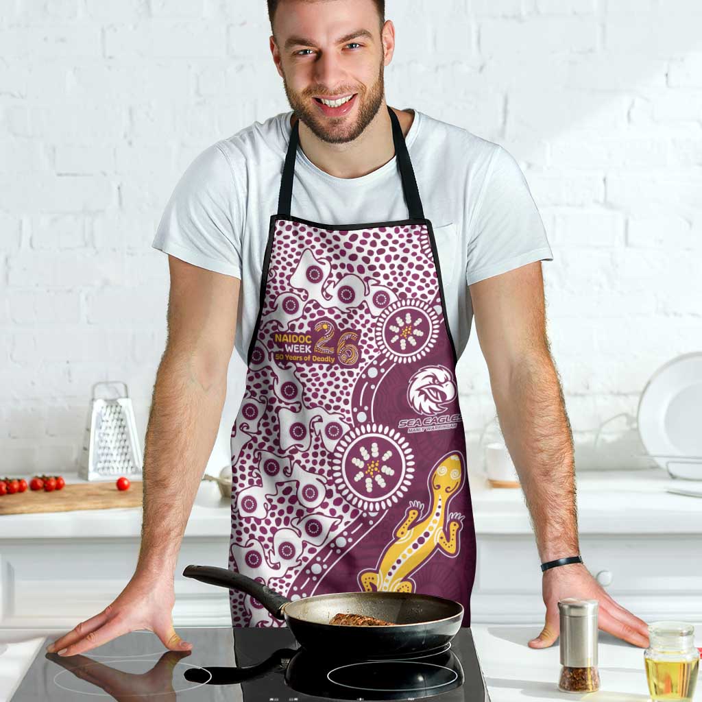 Manly Warringah Sea Eagles NAIDOC Week 2026 Apron Aboriginal Lizard Dot Painting - 50 Years of Deadly