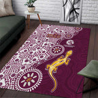 Manly Warringah Sea Eagles NAIDOC Week 2026 Area Rug Aboriginal Lizard Dot Painting - 50 Years of Deadly