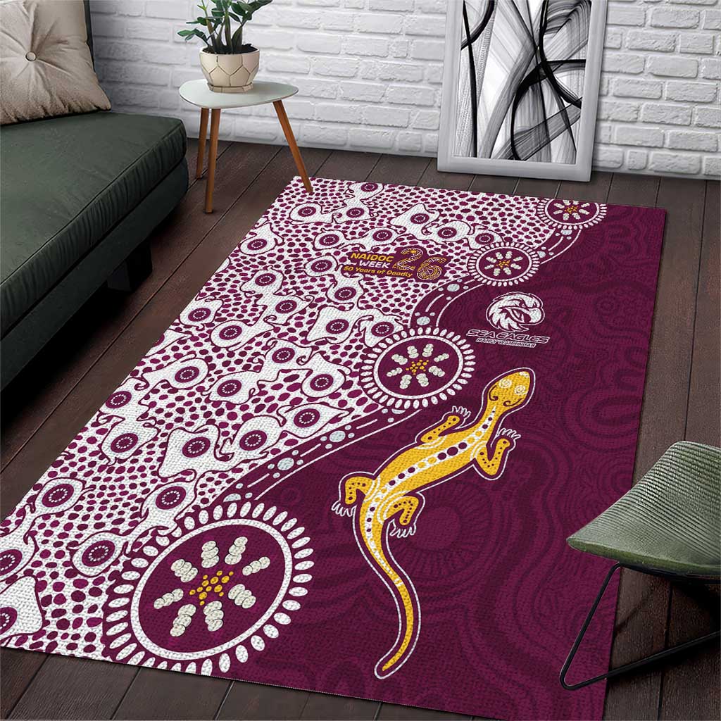 Manly Warringah Sea Eagles NAIDOC Week 2026 Area Rug Aboriginal Lizard Dot Painting - 50 Years of Deadly
