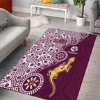 Manly Warringah Sea Eagles NAIDOC Week 2026 Area Rug Aboriginal Lizard Dot Painting - 50 Years of Deadly