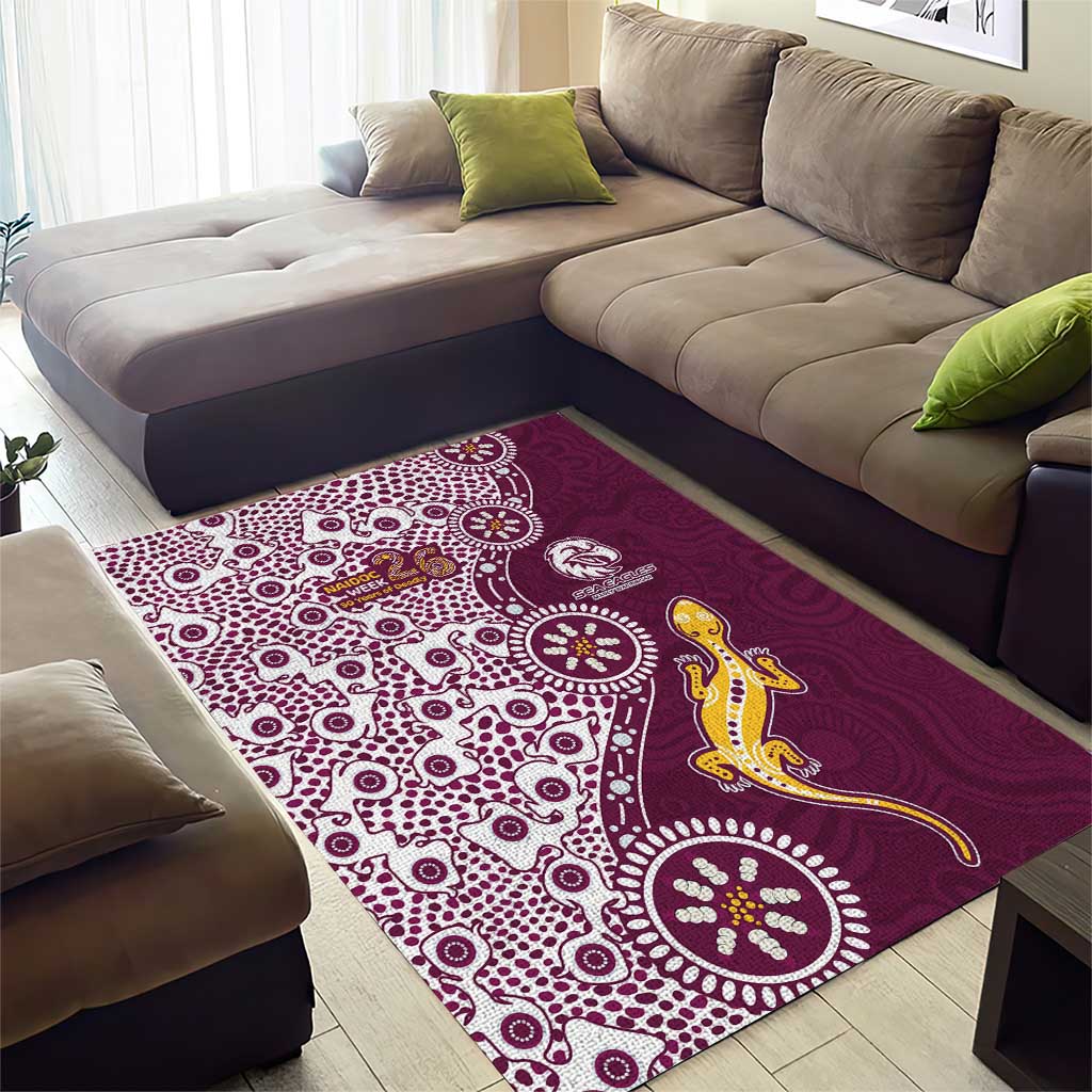 Manly Warringah Sea Eagles NAIDOC Week 2026 Area Rug Aboriginal Lizard Dot Painting - 50 Years of Deadly