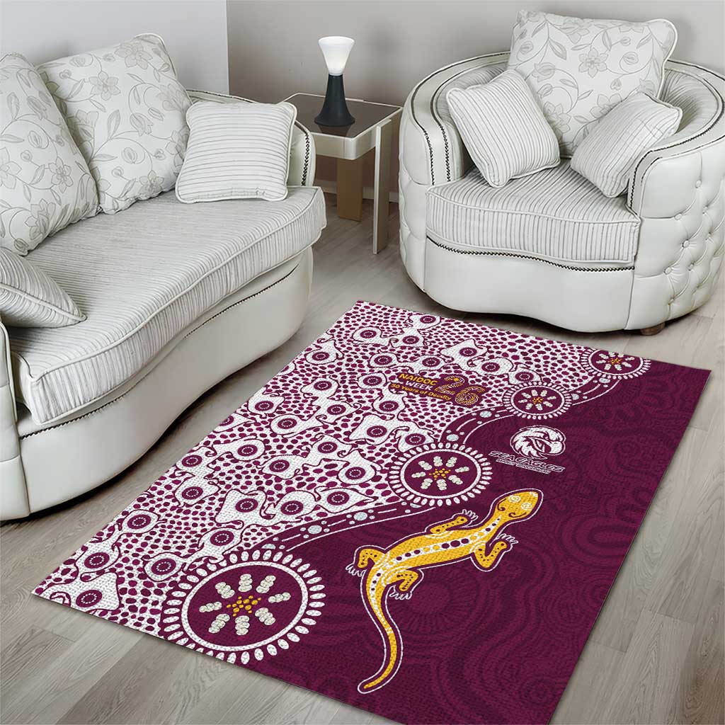 Manly Warringah Sea Eagles NAIDOC Week 2026 Area Rug Aboriginal Lizard Dot Painting - 50 Years of Deadly