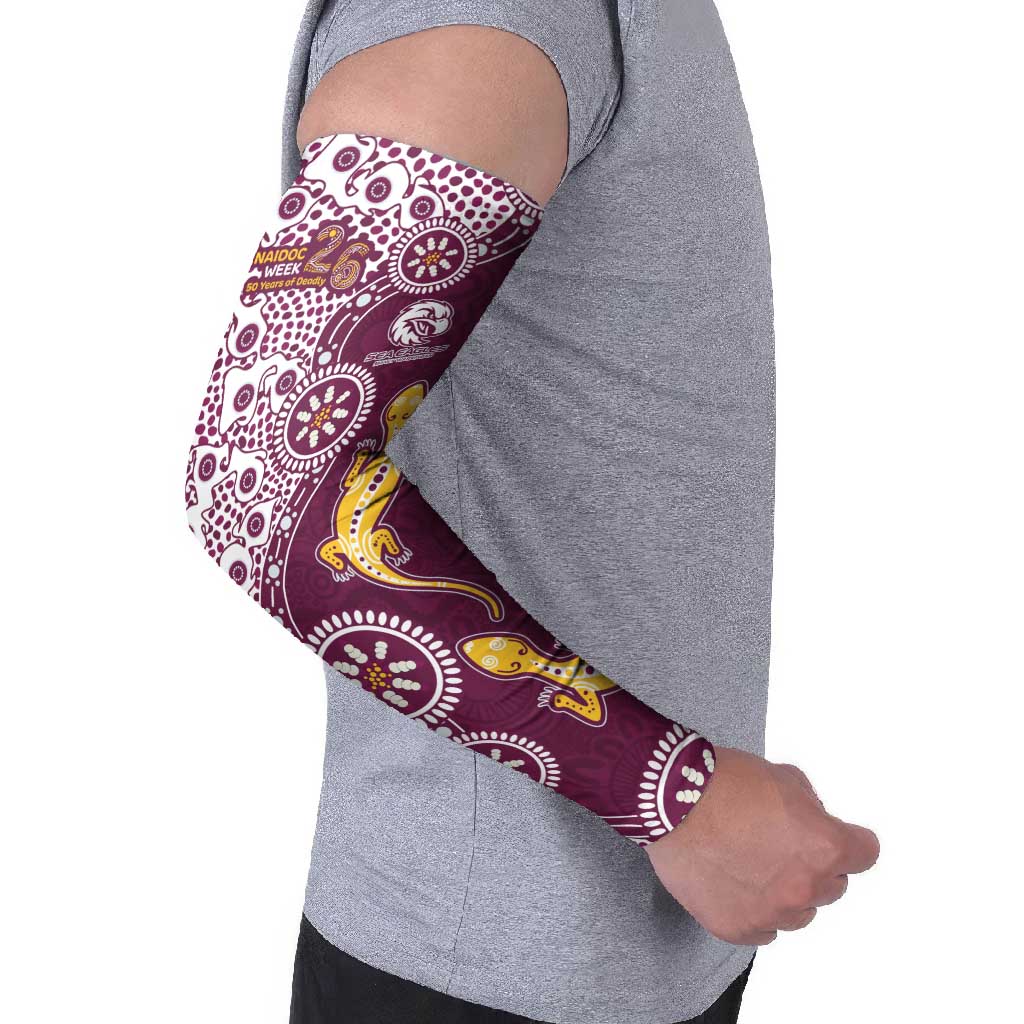 Manly Warringah Sea Eagles NAIDOC Week 2026 Arm Sleeves Aboriginal Lizard Dot Painting - 50 Years of Deadly