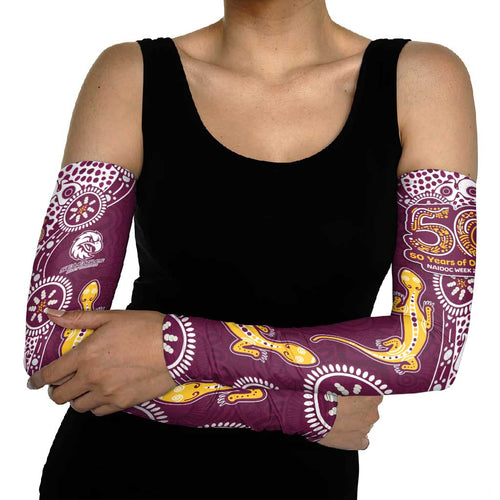 Manly Warringah Sea Eagles NAIDOC Week 2026 Arm Sleeves Aboriginal Lizard Dot Painting - 50 Years of Deadly