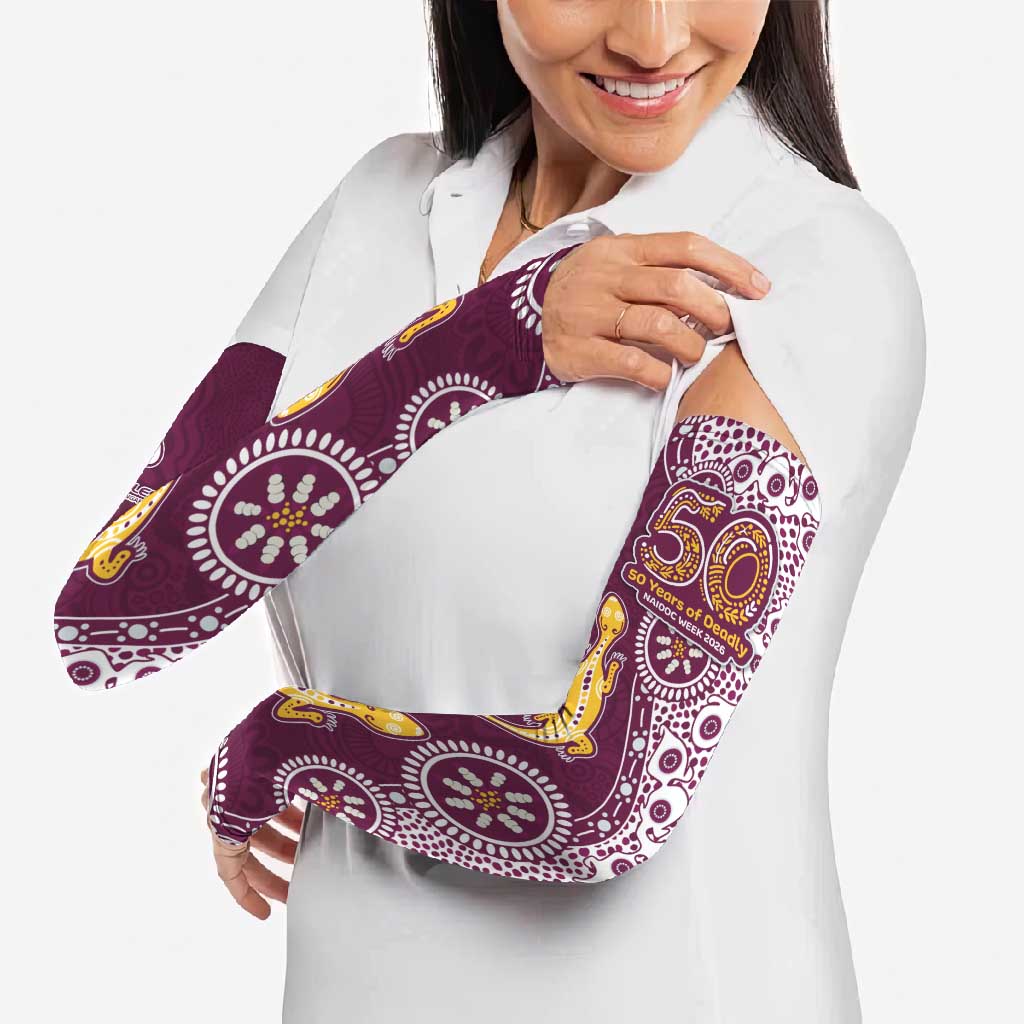 Manly Warringah Sea Eagles NAIDOC Week 2026 Arm Sleeves Aboriginal Lizard Dot Painting - 50 Years of Deadly