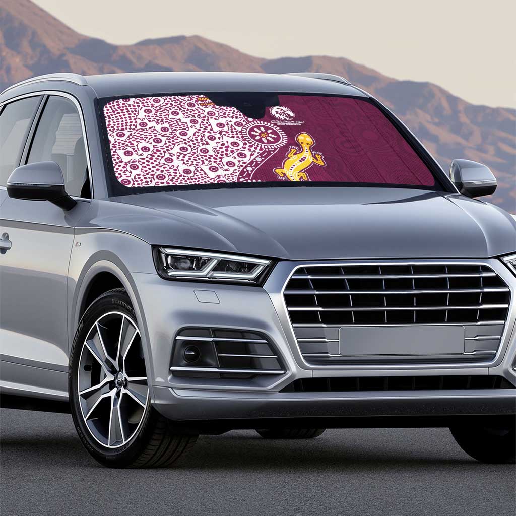 Manly Warringah Sea Eagles NAIDOC Week 2026 Auto Sun Shade Aboriginal Lizard Dot Painting - 50 Years of Deadly