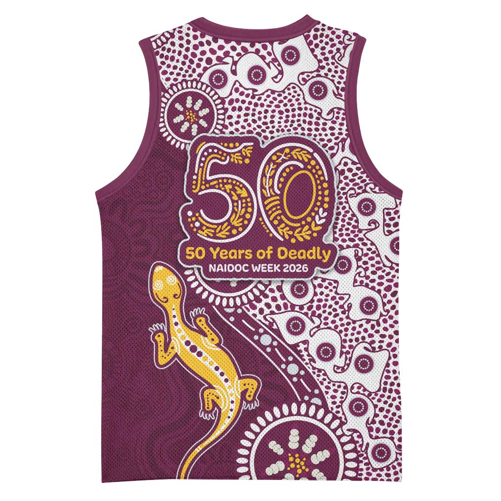 Manly Warringah Sea Eagles NAIDOC Week 2026 Basketball Jersey Aboriginal Lizard Dot Painting - 50 Years of Deadly
