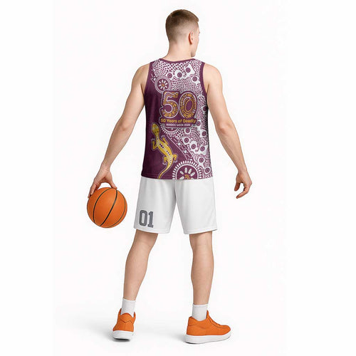 Manly Warringah Sea Eagles NAIDOC Week 2026 Basketball Jersey Aboriginal Lizard Dot Painting - 50 Years of Deadly