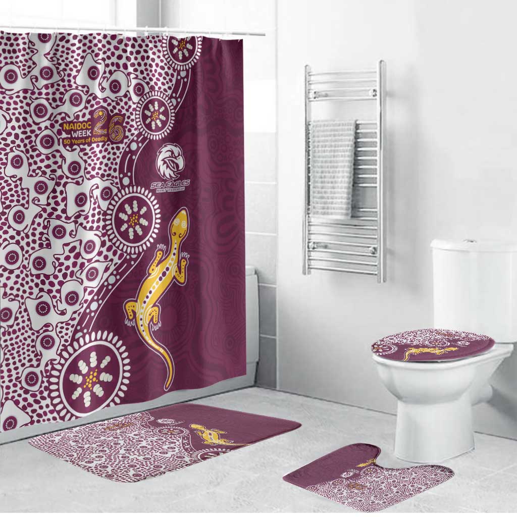 Manly Warringah Sea Eagles NAIDOC Week 2026 Bathroom Set Aboriginal Lizard Dot Painting - 50 Years of Deadly