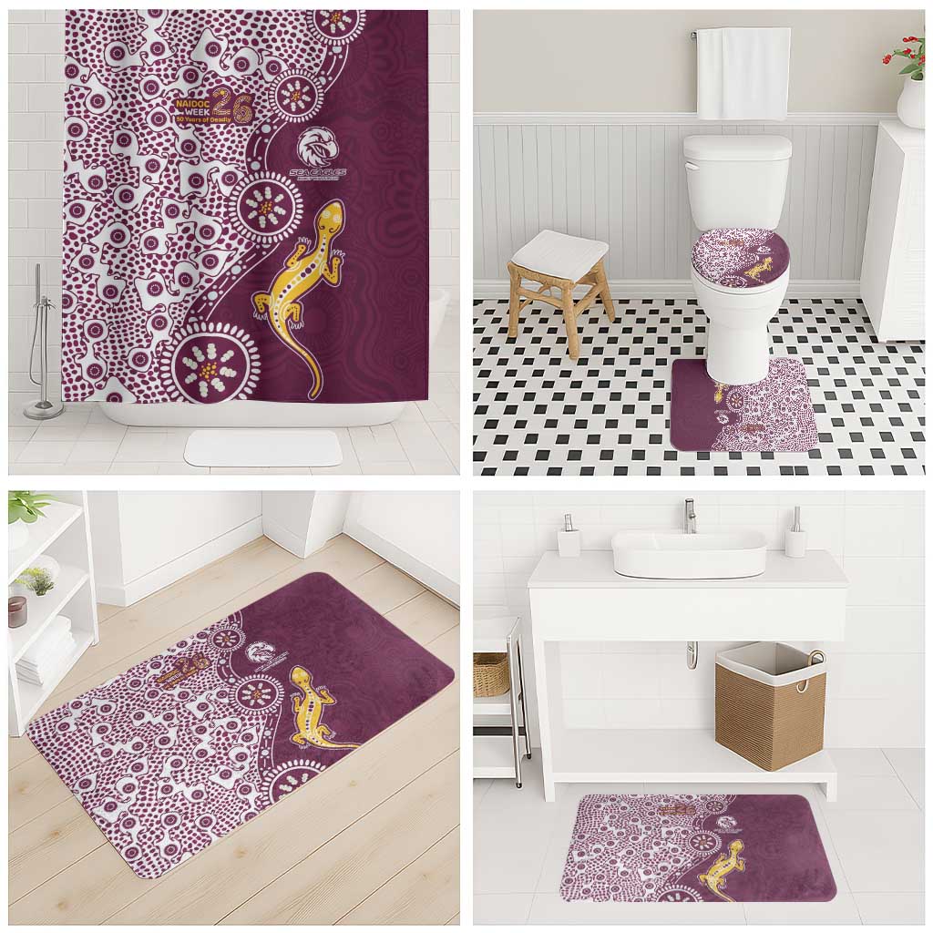 Manly Warringah Sea Eagles NAIDOC Week 2026 Bathroom Set Aboriginal Lizard Dot Painting - 50 Years of Deadly
