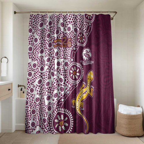 Manly Warringah Sea Eagles NAIDOC Week 2026 Bathroom Set Aboriginal Lizard Dot Painting - 50 Years of Deadly