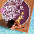 Manly Warringah Sea Eagles NAIDOC Week 2026 Beach Blanket Aboriginal Lizard Dot Painting - 50 Years of Deadly
