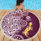 Manly Warringah Sea Eagles NAIDOC Week 2026 Beach Blanket Aboriginal Lizard Dot Painting - 50 Years of Deadly
