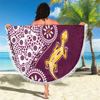 Manly Warringah Sea Eagles NAIDOC Week 2026 Beach Blanket Aboriginal Lizard Dot Painting - 50 Years of Deadly