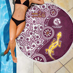 Manly Warringah Sea Eagles NAIDOC Week 2026 Beach Blanket Aboriginal Lizard Dot Painting - 50 Years of Deadly
