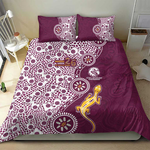 Manly Warringah Sea Eagles NAIDOC Week 2026 Bedding Set Aboriginal Lizard Dot Painting - 50 Years of Deadly