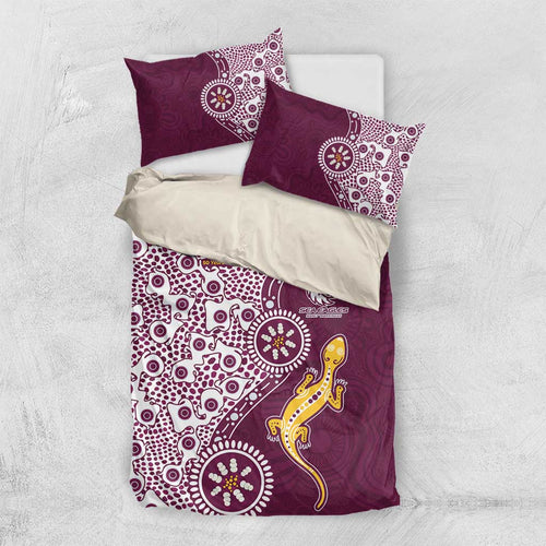 Manly Warringah Sea Eagles NAIDOC Week 2026 Bedding Set Aboriginal Lizard Dot Painting - 50 Years of Deadly