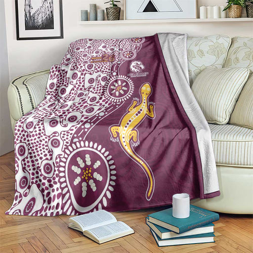Manly Warringah Sea Eagles NAIDOC Week 2026 Blanket Aboriginal Lizard Dot Painting - 50 Years of Deadly