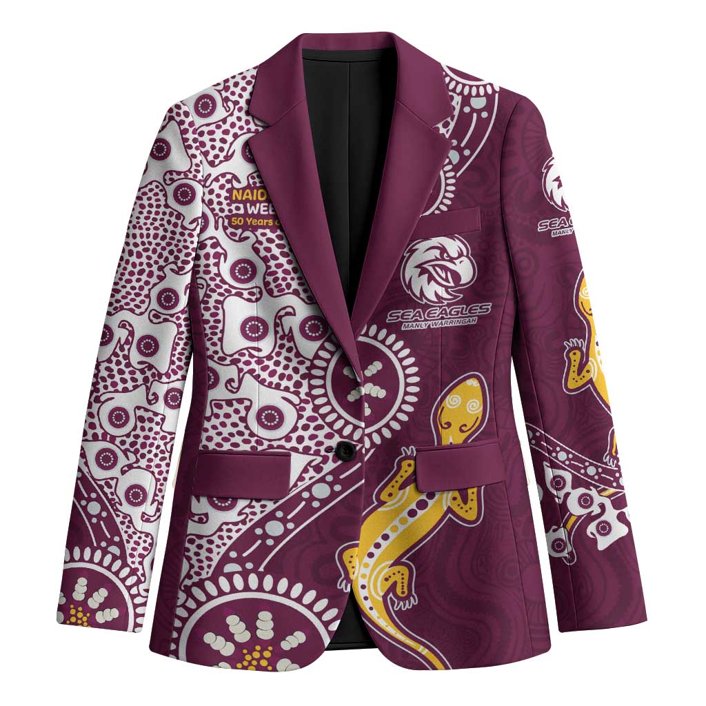 Manly Warringah Sea Eagles NAIDOC Week 2026 Blazer Aboriginal Lizard Dot Painting - 50 Years of Deadly