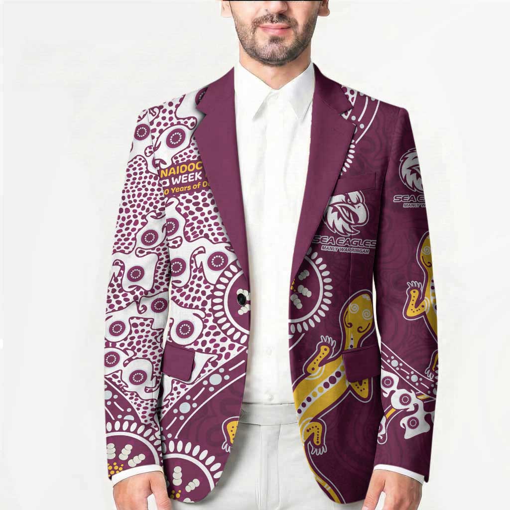 Manly Warringah Sea Eagles NAIDOC Week 2026 Blazer Aboriginal Lizard Dot Painting - 50 Years of Deadly