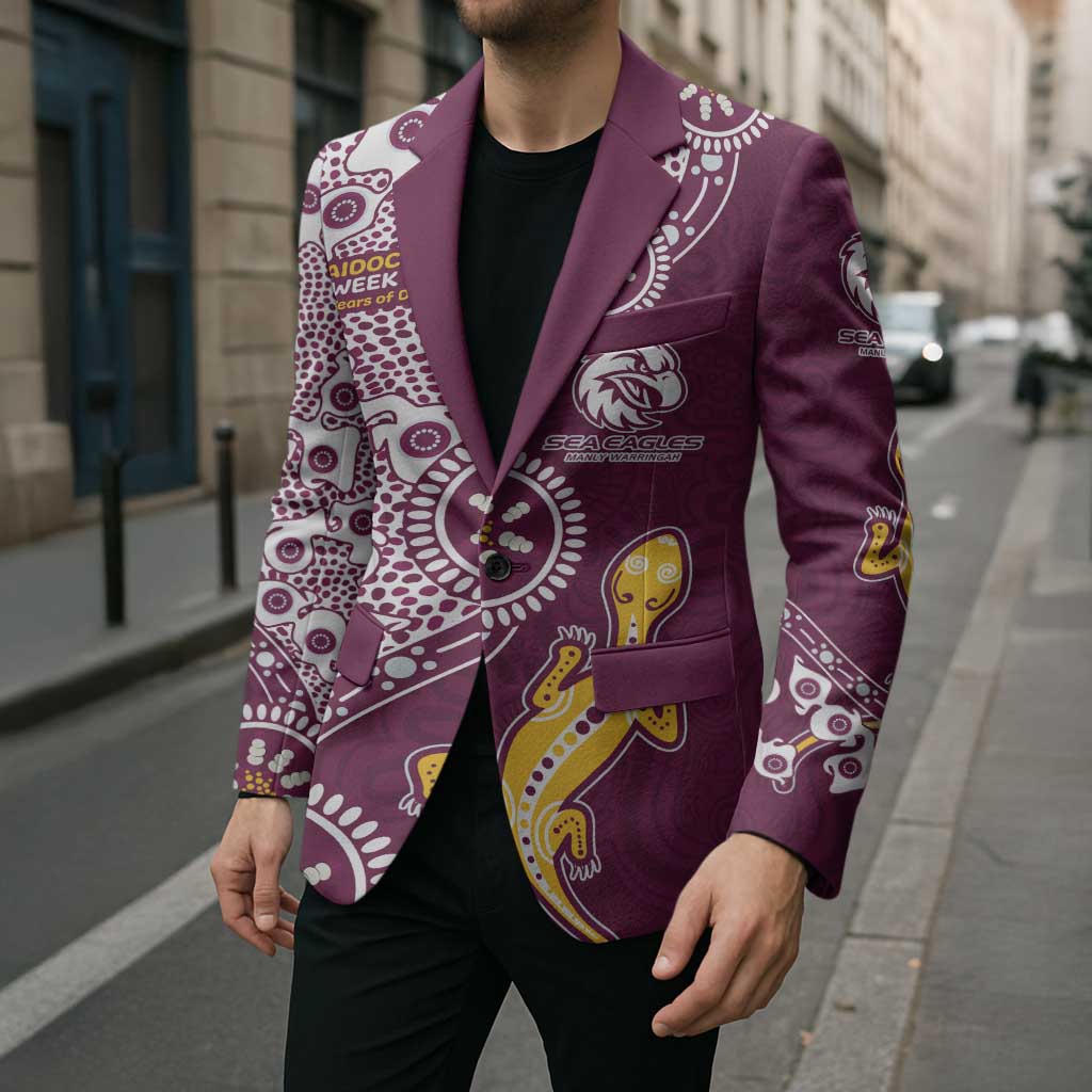 Manly Warringah Sea Eagles NAIDOC Week 2026 Blazer Aboriginal Lizard Dot Painting - 50 Years of Deadly