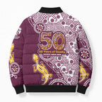 Manly Warringah Sea Eagles NAIDOC Week 2026 Bomber Puffer Jacket Aboriginal Lizard Dot Painting - 50 Years of Deadly