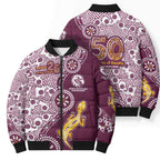 Manly Warringah Sea Eagles NAIDOC Week 2026 Bomber Puffer Jacket Aboriginal Lizard Dot Painting - 50 Years of Deadly