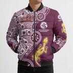 Manly Warringah Sea Eagles NAIDOC Week 2026 Bomber Puffer Jacket Aboriginal Lizard Dot Painting - 50 Years of Deadly