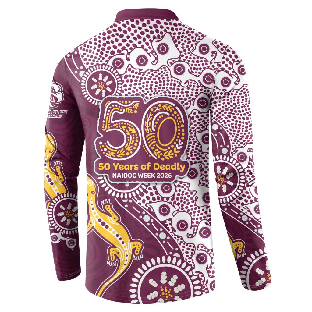 Manly Warringah Sea Eagles NAIDOC Week 2026 Button Sweatshirt Aboriginal Lizard Dot Painting - 50 Years of Deadly