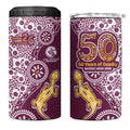 Manly Warringah Sea Eagles NAIDOC Week 2026 4 in 1 Can Cooler Tumbler Aboriginal Lizard Dot Painting - 50 Years of Deadly