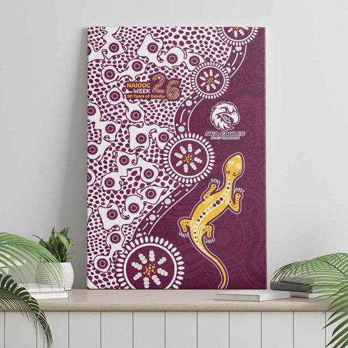 Manly Warringah Sea Eagles NAIDOC Week 2026 Canvas Wall Art Aboriginal Lizard Dot Painting - 50 Years of Deadly