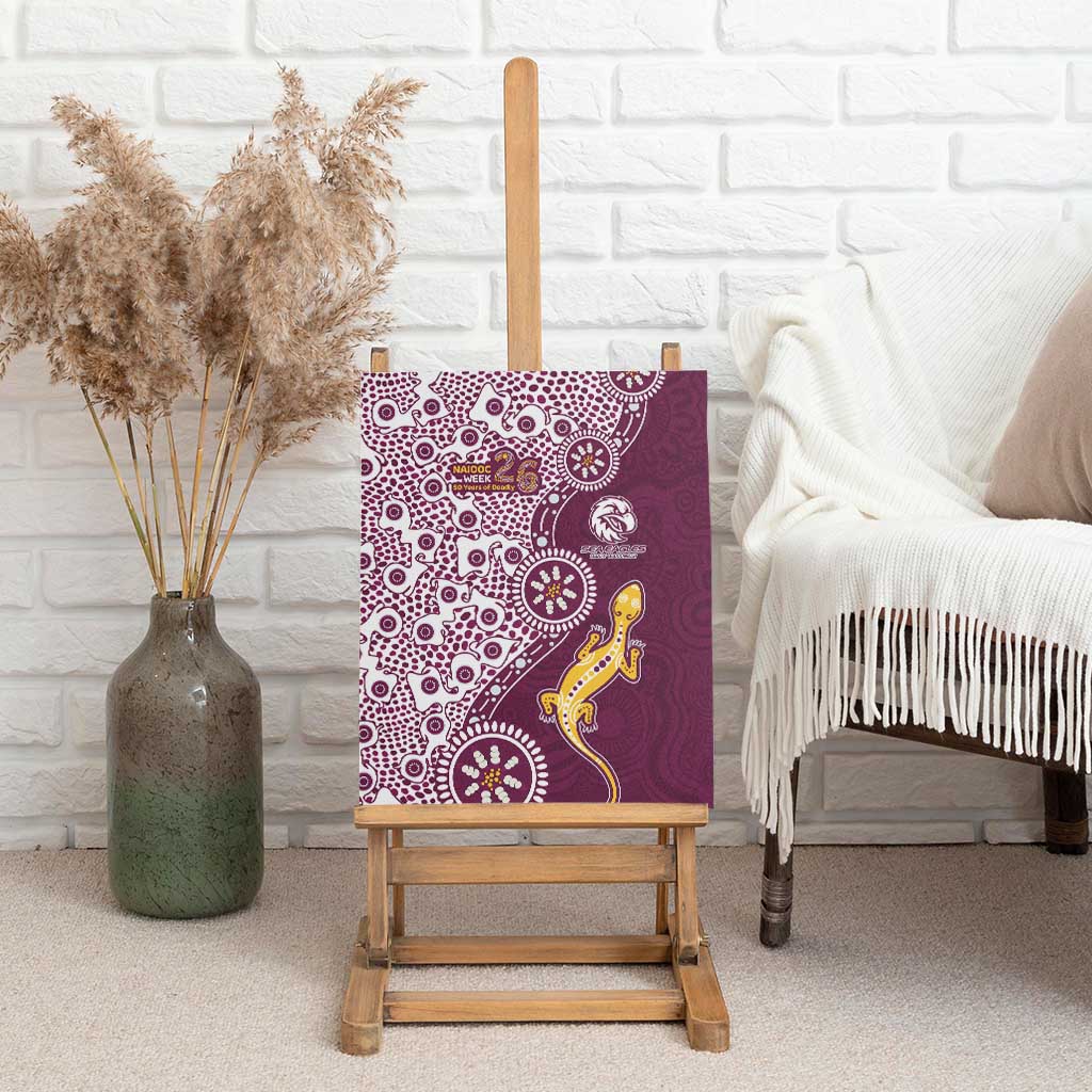 Manly Warringah Sea Eagles NAIDOC Week 2026 Canvas Wall Art Aboriginal Lizard Dot Painting - 50 Years of Deadly