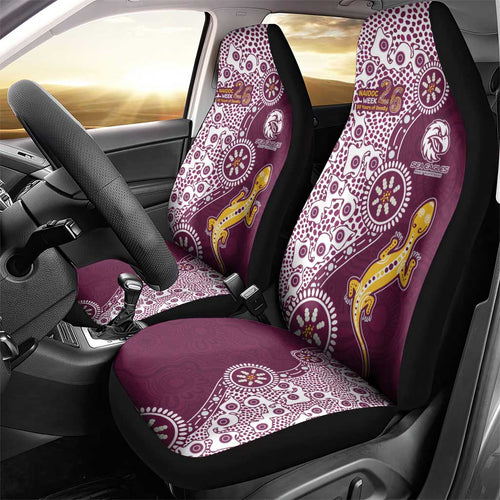 Manly Warringah Sea Eagles NAIDOC Week 2026 Car Seat Cover Aboriginal Lizard Dot Painting - 50 Years of Deadly