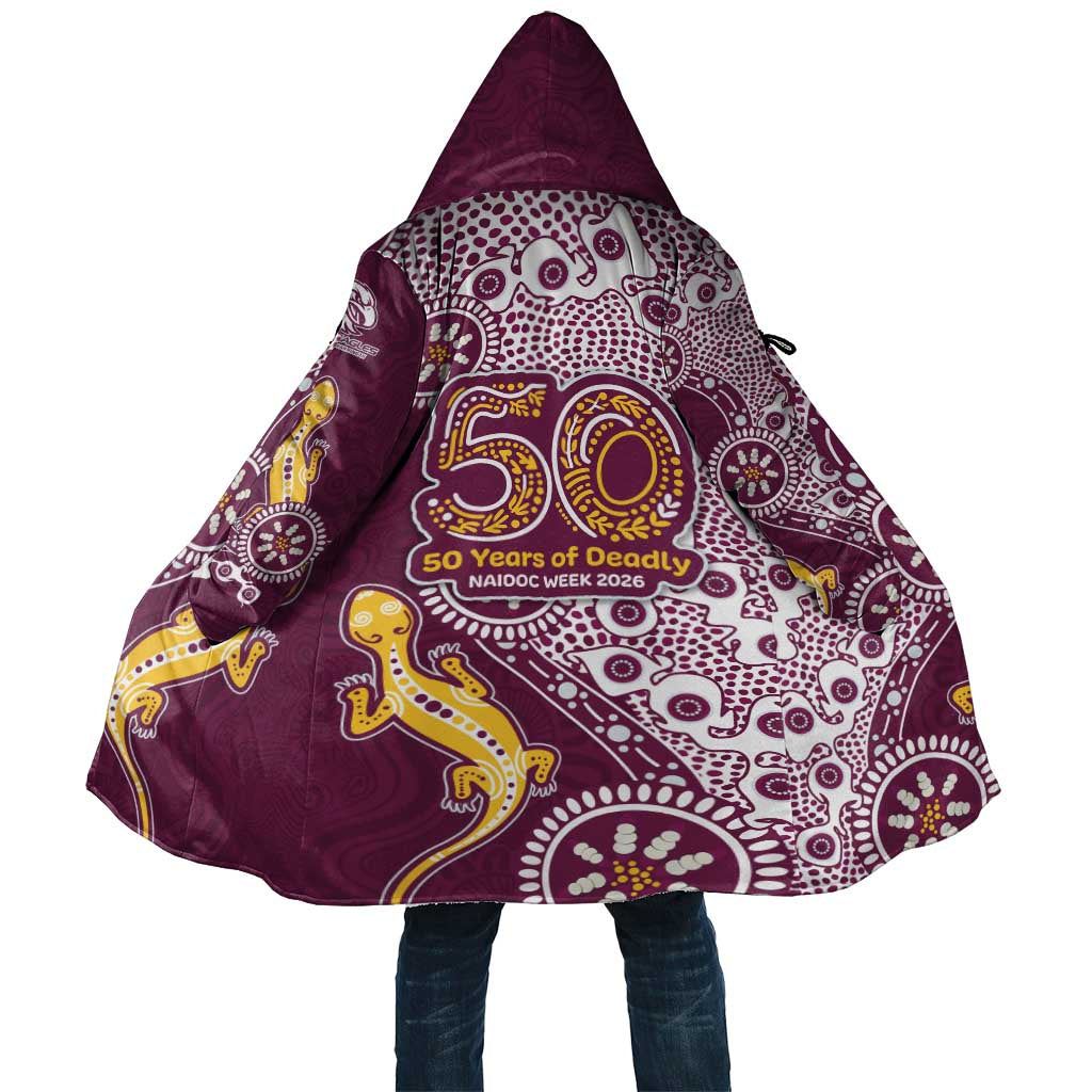 Manly Warringah Sea Eagles NAIDOC Week 2026 Cloak Aboriginal Lizard Dot Painting - 50 Years of Deadly