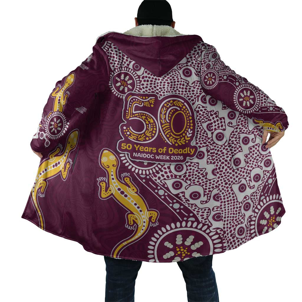 Manly Warringah Sea Eagles NAIDOC Week 2026 Cloak Aboriginal Lizard Dot Painting - 50 Years of Deadly