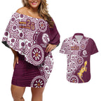 Manly Warringah Sea Eagles NAIDOC Week 2026 Couples Matching Off Shoulder Short Dress and Hawaiian Shirt Aboriginal Lizard Dot Painting - 50 Years of Deadly
