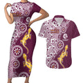 Manly Warringah Sea Eagles NAIDOC Week 2026 Couples Matching Short Sleeve Bodycon Dress and Hawaiian Shirt Aboriginal Lizard Dot Painting - 50 Years of Deadly