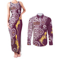Manly Warringah Sea Eagles NAIDOC Week 2026 Couples Matching Tank Maxi Dress and Long Sleeve Button Shirt Aboriginal Lizard Dot Painting - 50 Years of Deadly