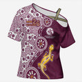 Manly Warringah Sea Eagles NAIDOC Week 2026 Cross Shoulder Shirt Aboriginal Lizard Dot Painting - 50 Years of Deadly