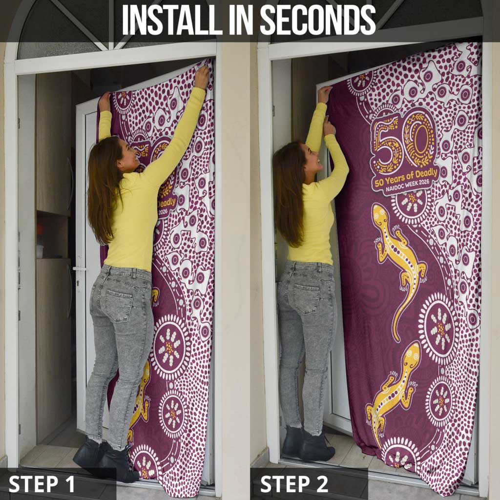 Manly Warringah Sea Eagles NAIDOC Week 2026 Door Cover Aboriginal Lizard Dot Painting - 50 Years of Deadly