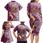 Manly Warringah Sea Eagles NAIDOC Week 2026 Family Matching Long Sleeve Bodycon Dress and Hawaiian Shirt Aboriginal Lizard Dot Painting - 50 Years of Deadly