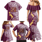 Manly Warringah Sea Eagles NAIDOC Week 2026 Family Matching Mermaid Dress and Hawaiian Shirt Aboriginal Lizard Dot Painting - 50 Years of Deadly
