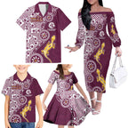 Manly Warringah Sea Eagles NAIDOC Week 2026 Family Matching Off The Shoulder Long Sleeve Dress and Hawaiian Shirt Aboriginal Lizard Dot Painting - 50 Years of Deadly