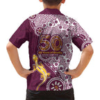 Manly Warringah Sea Eagles NAIDOC Week 2026 Family Matching Off The Shoulder Long Sleeve Dress and Hawaiian Shirt Aboriginal Lizard Dot Painting - 50 Years of Deadly