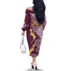 Manly Warringah Sea Eagles NAIDOC Week 2026 Family Matching Off The Shoulder Long Sleeve Dress and Hawaiian Shirt Aboriginal Lizard Dot Painting - 50 Years of Deadly
