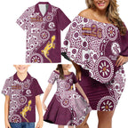 Manly Warringah Sea Eagles NAIDOC Week 2026 Family Matching Off Shoulder Short Dress and Hawaiian Shirt Aboriginal Lizard Dot Painting - 50 Years of Deadly