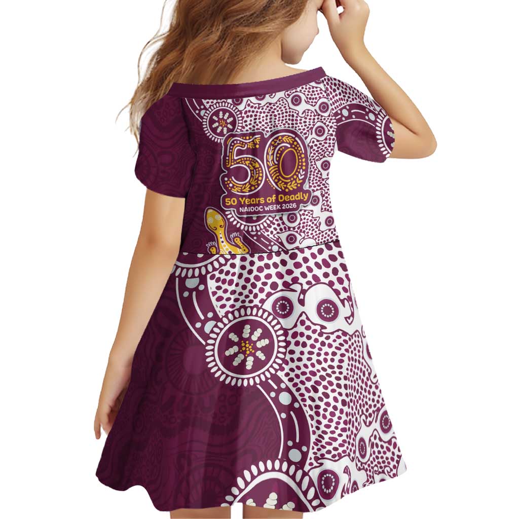 Manly Warringah Sea Eagles NAIDOC Week 2026 Family Matching Off Shoulder Short Dress and Hawaiian Shirt Aboriginal Lizard Dot Painting - 50 Years of Deadly